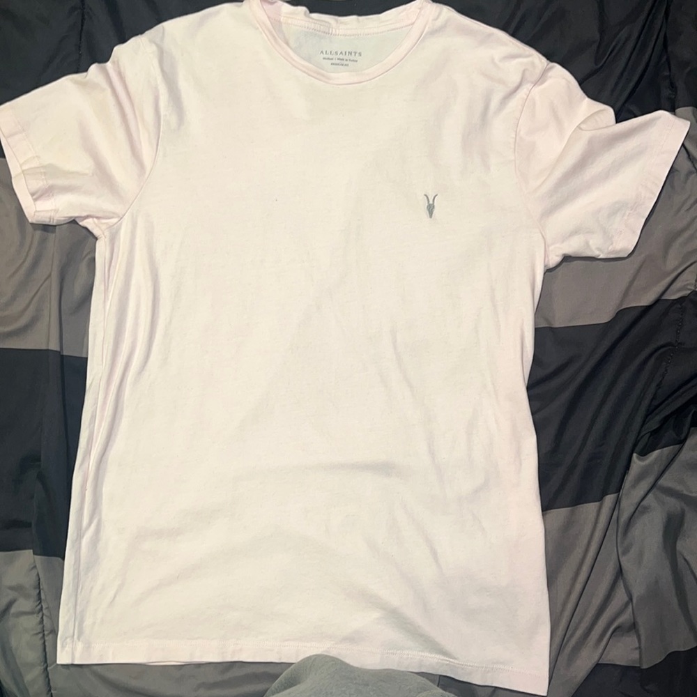 All Saints Light Pink Cotton Tee- Medium